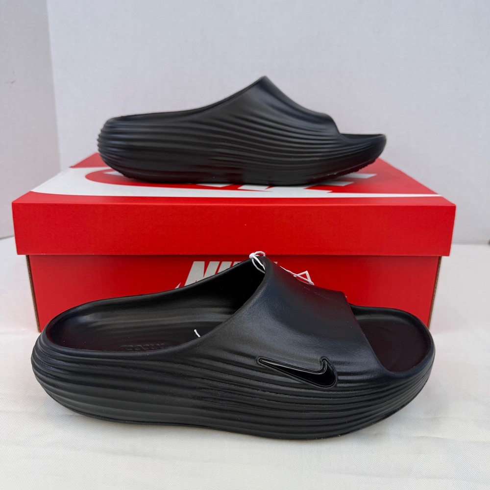 Nike ReactX Rejuven8 Slide Triple Black HV4479-001 Mens 7 Womens 8
